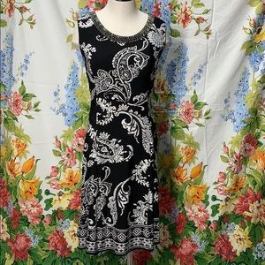 JM Collection Black and White Dress